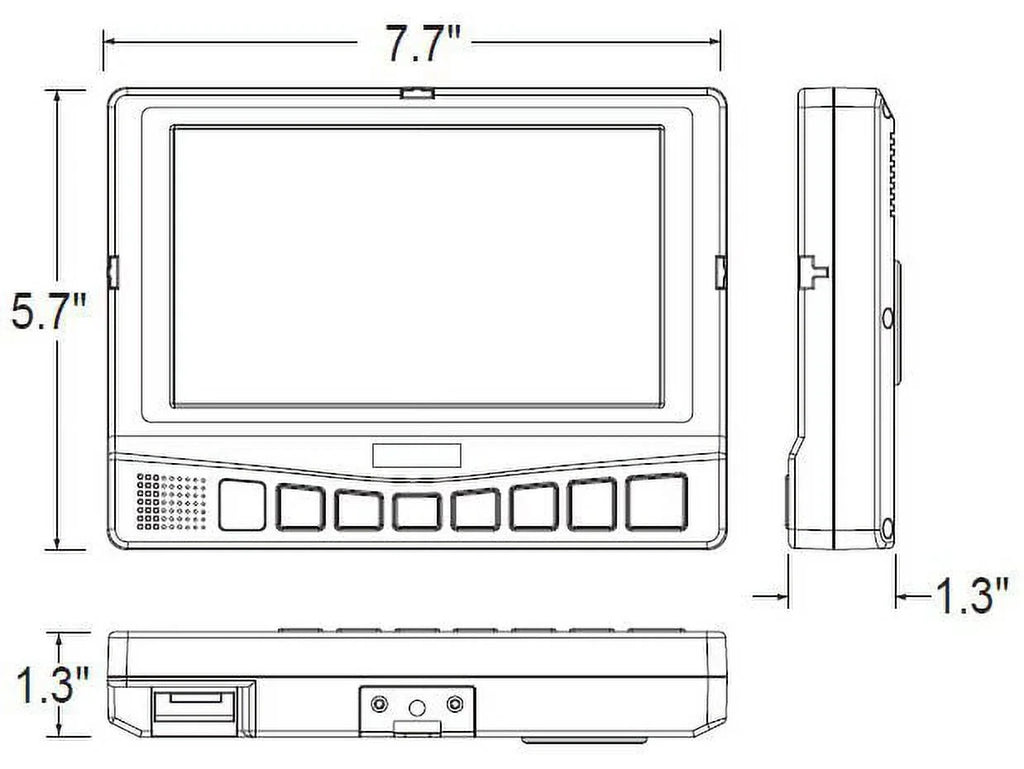 with Monitor WDRV-7043M, LCD Up camera Color 3 Back inputs 7"