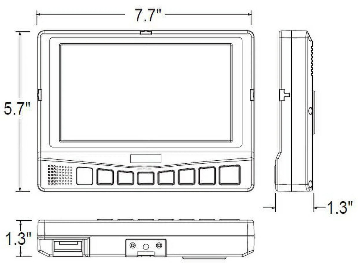 with Monitor WDRV-7043M, LCD Up camera Color 3 Back inputs 7"