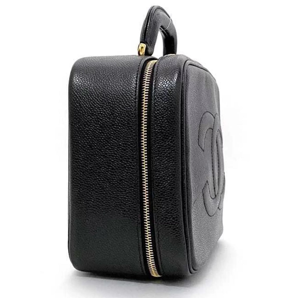 Chanel Vanity Stitch 4th Pre-Owned Gold Leather Bag A07061 Skin CHANEL Cocomark (Good) Handbag GP Caviar