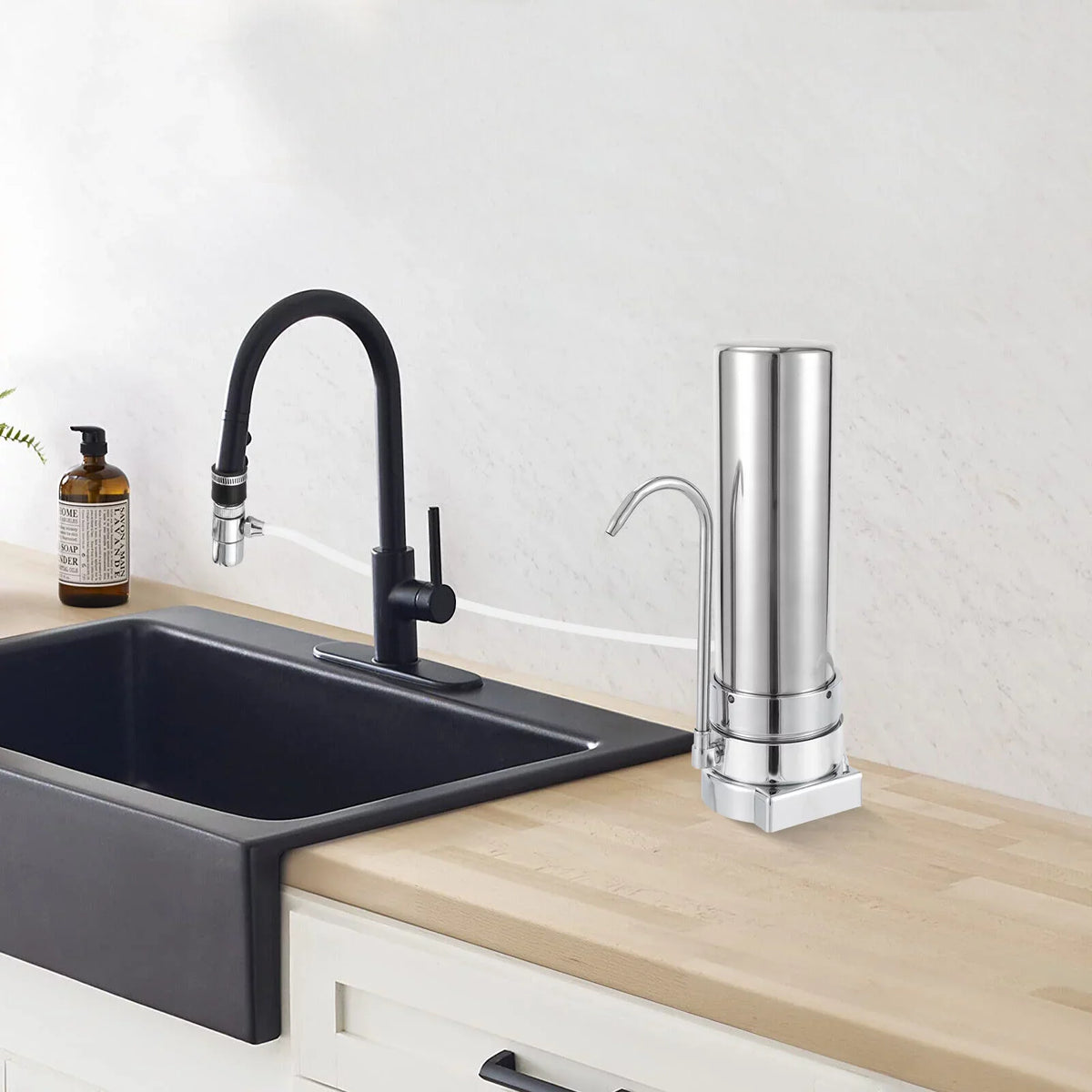 Stainless Silver Drinking Tap Filter Water System Sink Filtration Countertop Filter