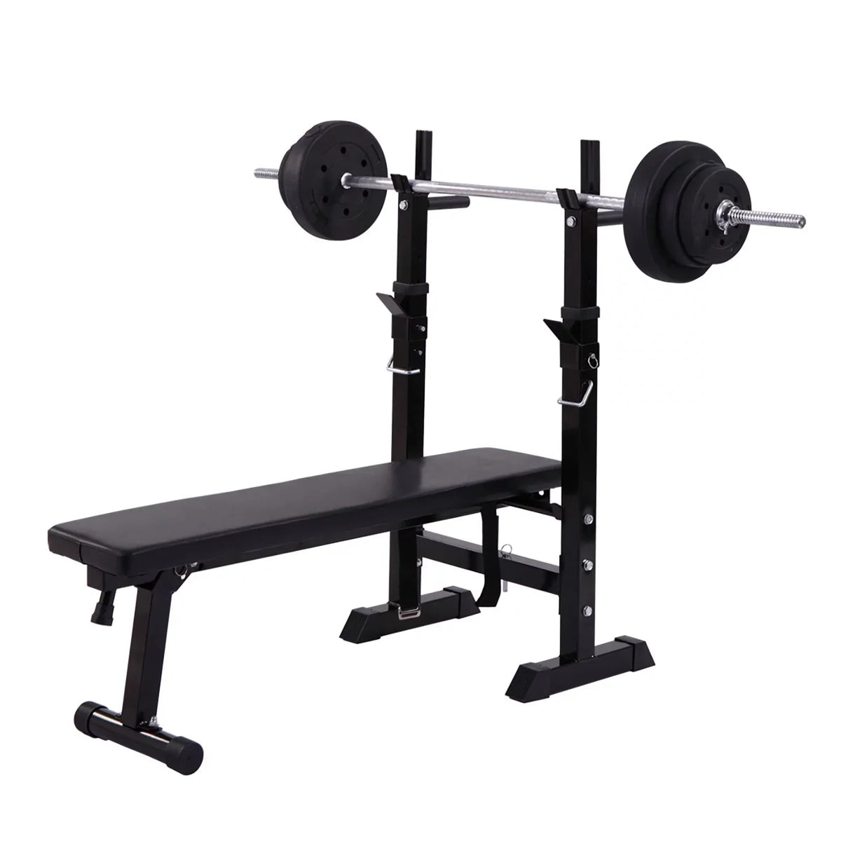 , Red Andoer Squat and Workout Rack Included Adjustable Station, Multifunctional Folding