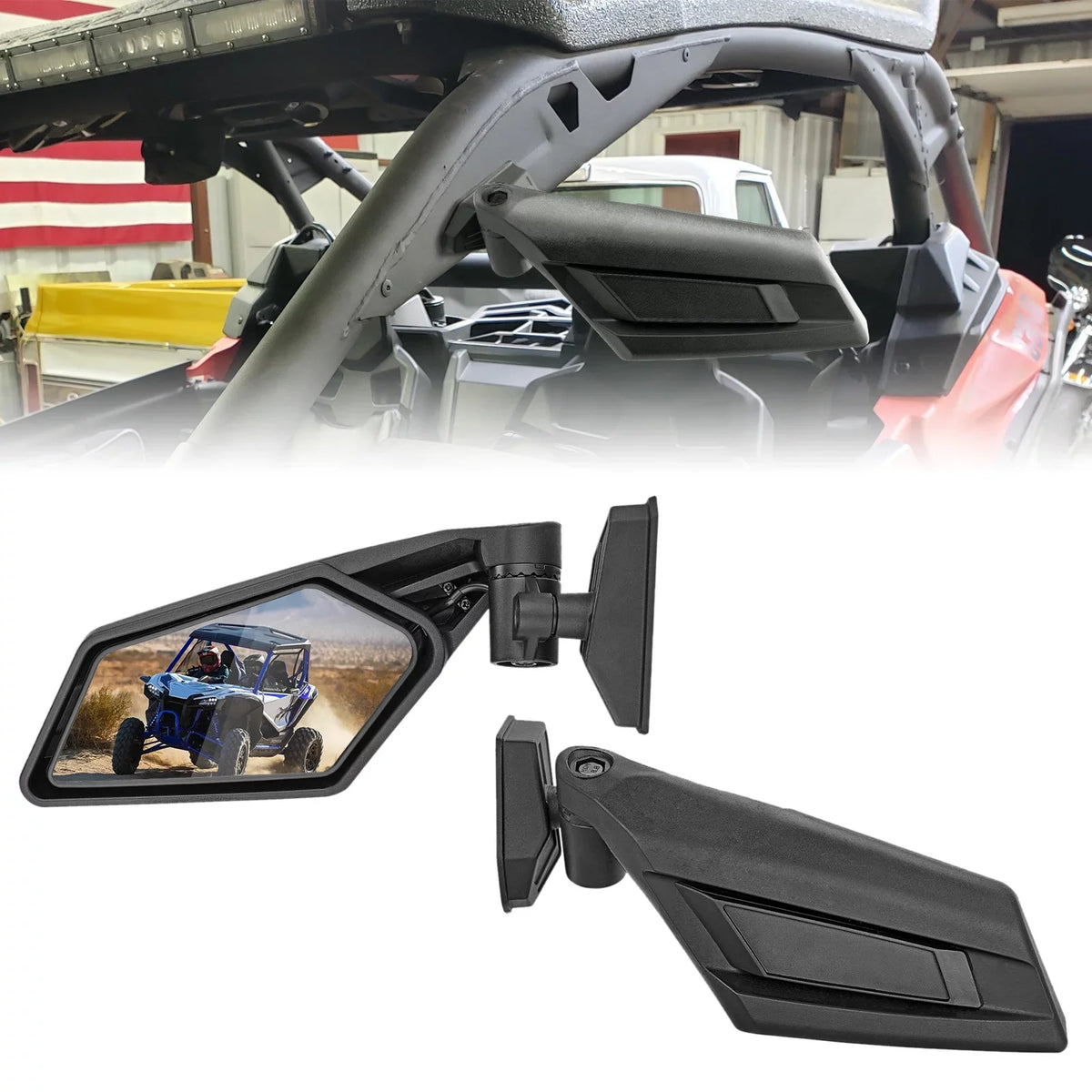 Can-Am NEW Side - View Upgrade 2017-2022 For Turbo RS Racing WEISEN MAX X3 Style Rear | Adjustable 360° Maverick Mirrors