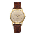 18k Wrist Automatic 34mm Chronometre 1231 Movado Leather Yellow Gold Watch