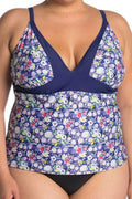 Tankini L Nicole Floral Swimwear Women´s Size Colorblock Top/Slit Skirt Print Miller Bottom