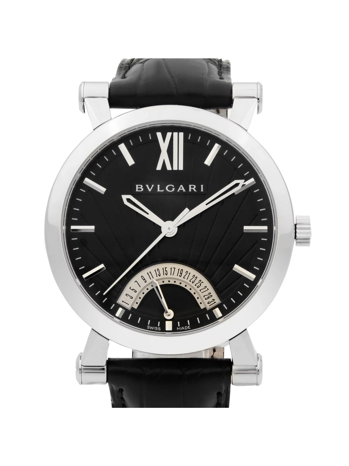 Mens Steel SB42SDR Sotirio Retrograde Bvlgari Automatic Watch Dial
