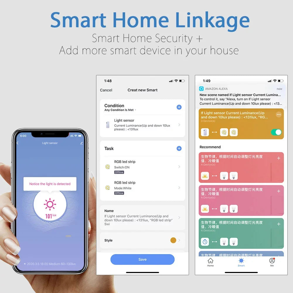 Sensor Brightness Illumination with Compatible Sensor Linkage Andoer Sensor Work with Home Device Control