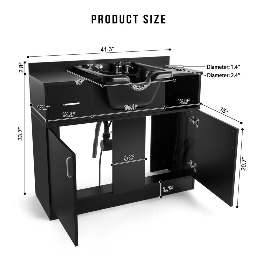 Artist Hair USB,Hair Salon Dryer Trap,Drawer() hand Beauty Sink Station Holes,P Backwash with Shampoo