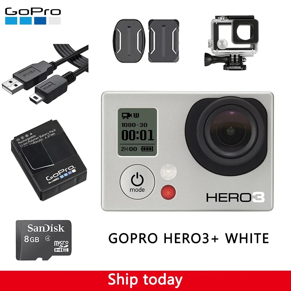 Sport GoPro (Refurbished) White Camcorder Action Camera Restored HERO3 Edition Wi-Fi