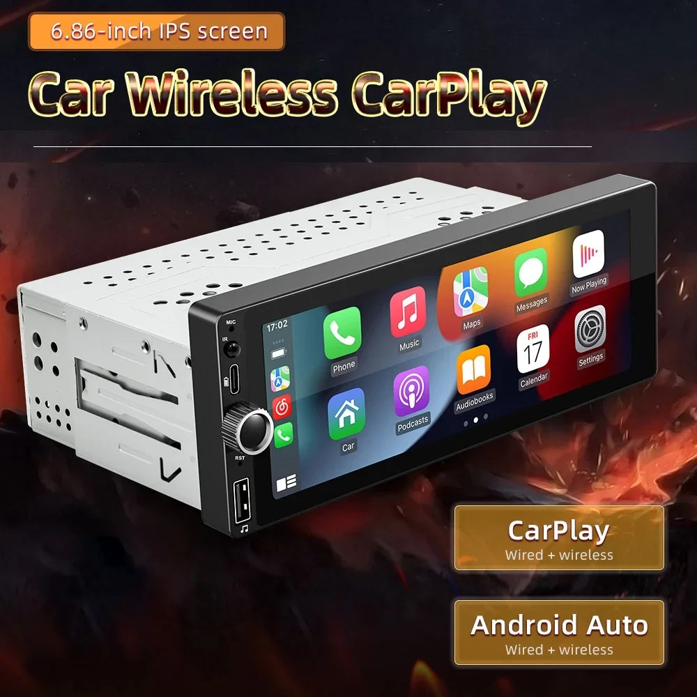 Auto + Link Android - Backup WiFi, Android 13 Car Screen Navigation, 7 Wireless Touch AHD GPS Mirror Radio inch Microphone Camera Single and Din Stereo [2+32G] -