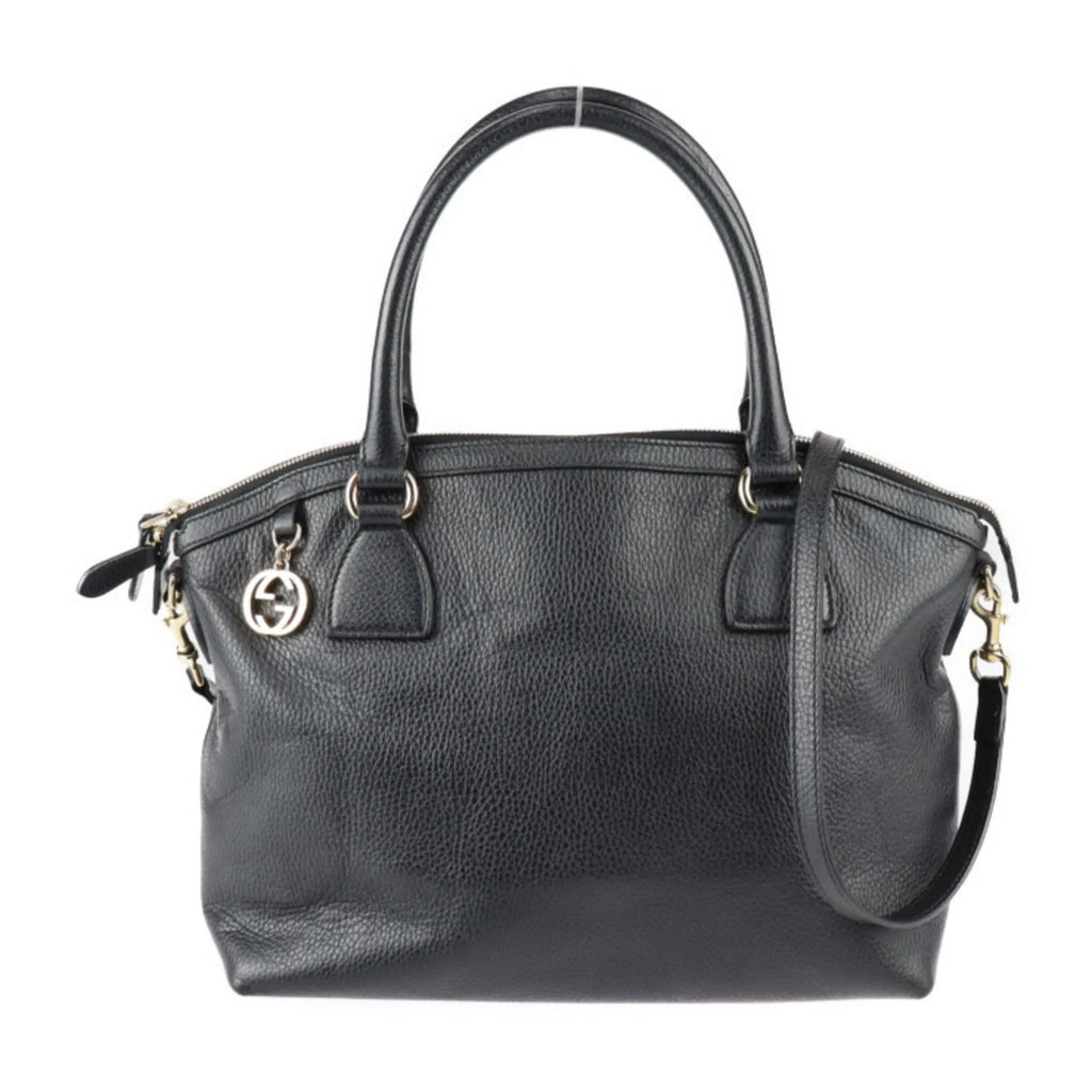 Leather Handbag Bag GUCCI (Good) Pre-Owned G Interlocking 2WAY Hardware Shoulder Gold 449651 Gucci Tote