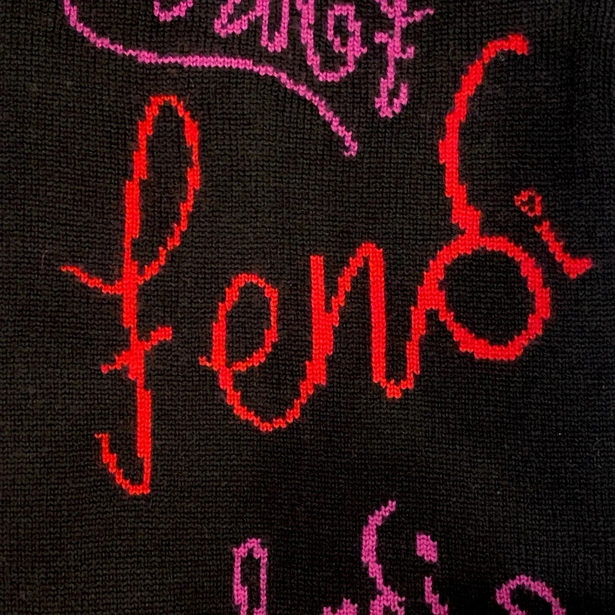 Noel Wool Woven Felding Scarf FXS124 Motif Nero x Fendi