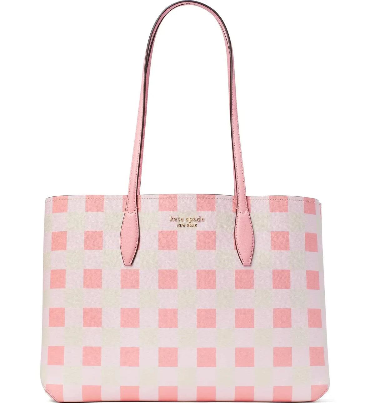Soda Large New Kate York Spade Grapefruit Tote, Gingham All Day
