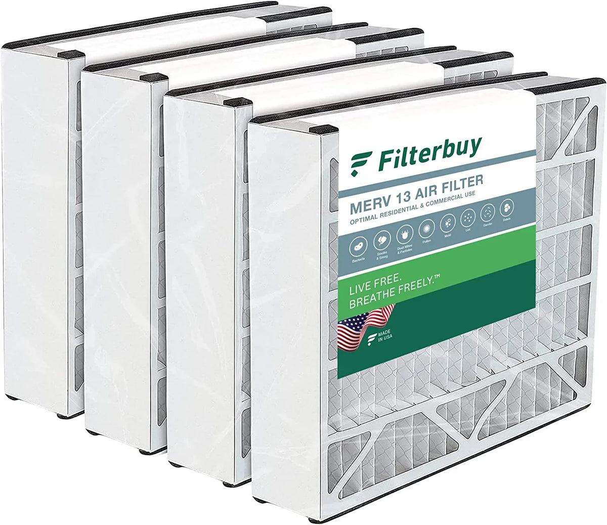 HVAC AC Pleated Bear Furnace Air Filters 13 255649-103 (4-Pack) Trion for Filterbuy MERV 20x20x5 Air