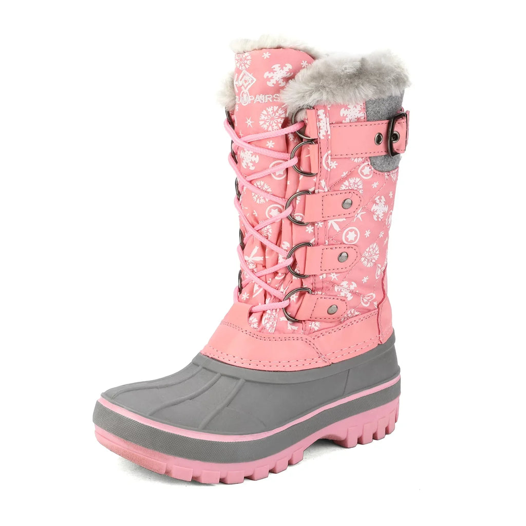 Shoes Pairs Dream Up Boots 12 Boots Boys Waterproof Lace Ankle Winter Size KRIVER-1 Snow PINK Girls Warm