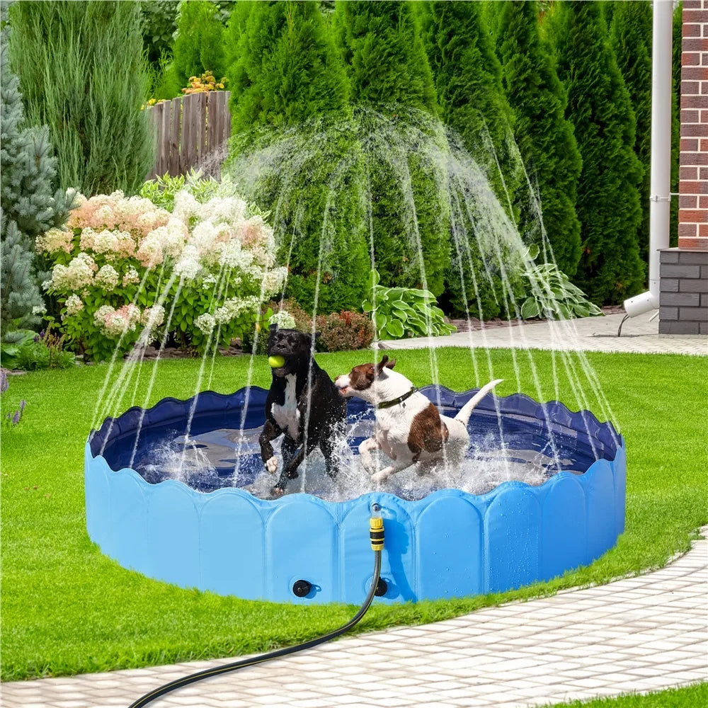 Outdoor, Design Foldable Swimming Sprinkler and XXXL Blue Indoor with Alden Dog Pools