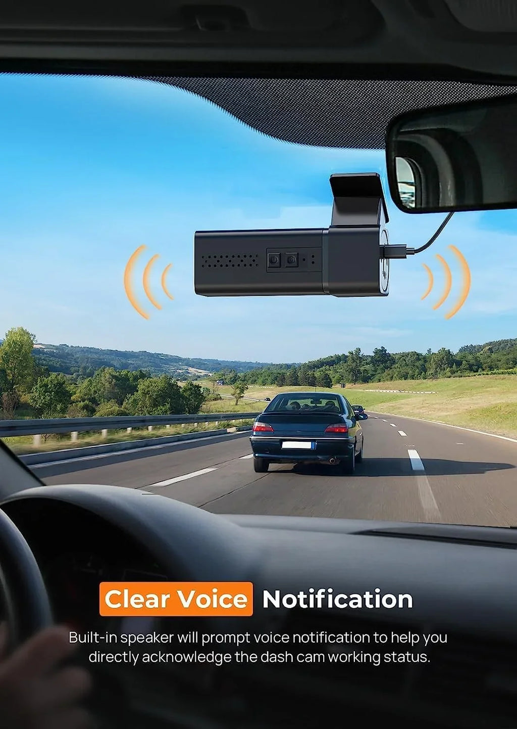 Angle, and Crosstour G-Sensor, Recording,Parking 200mAh 128GB Monitor Dash 4K Wide Vision, WDR, Inside with with IR Loop Night Cam,Front 1080P Battery,170° Recorder Support