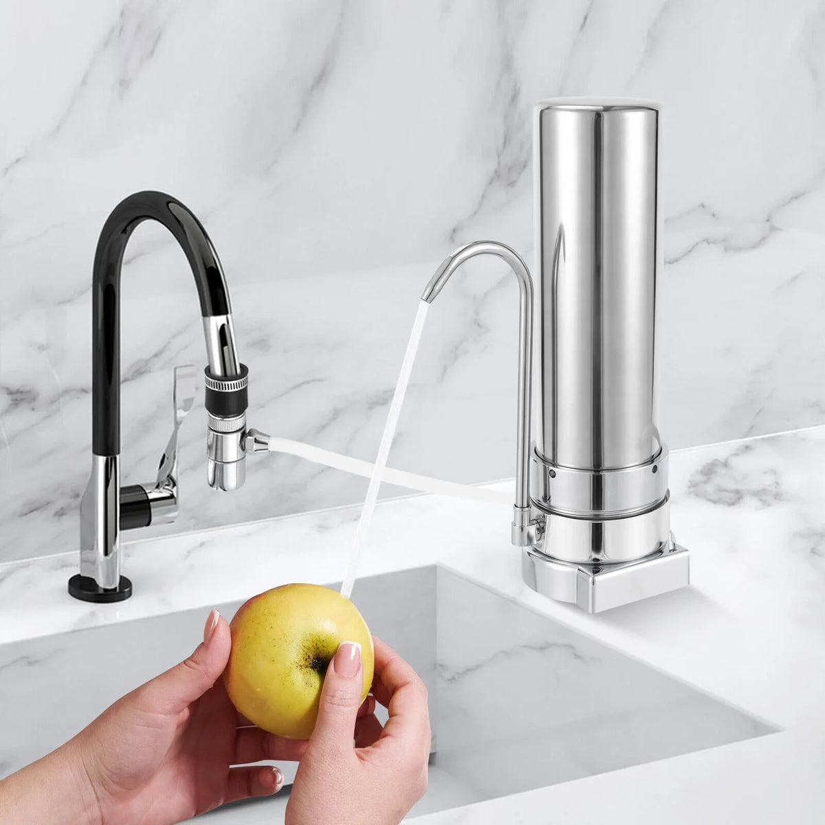 Stainless Silver Drinking Tap Filter Water System Sink Filtration Countertop Filter