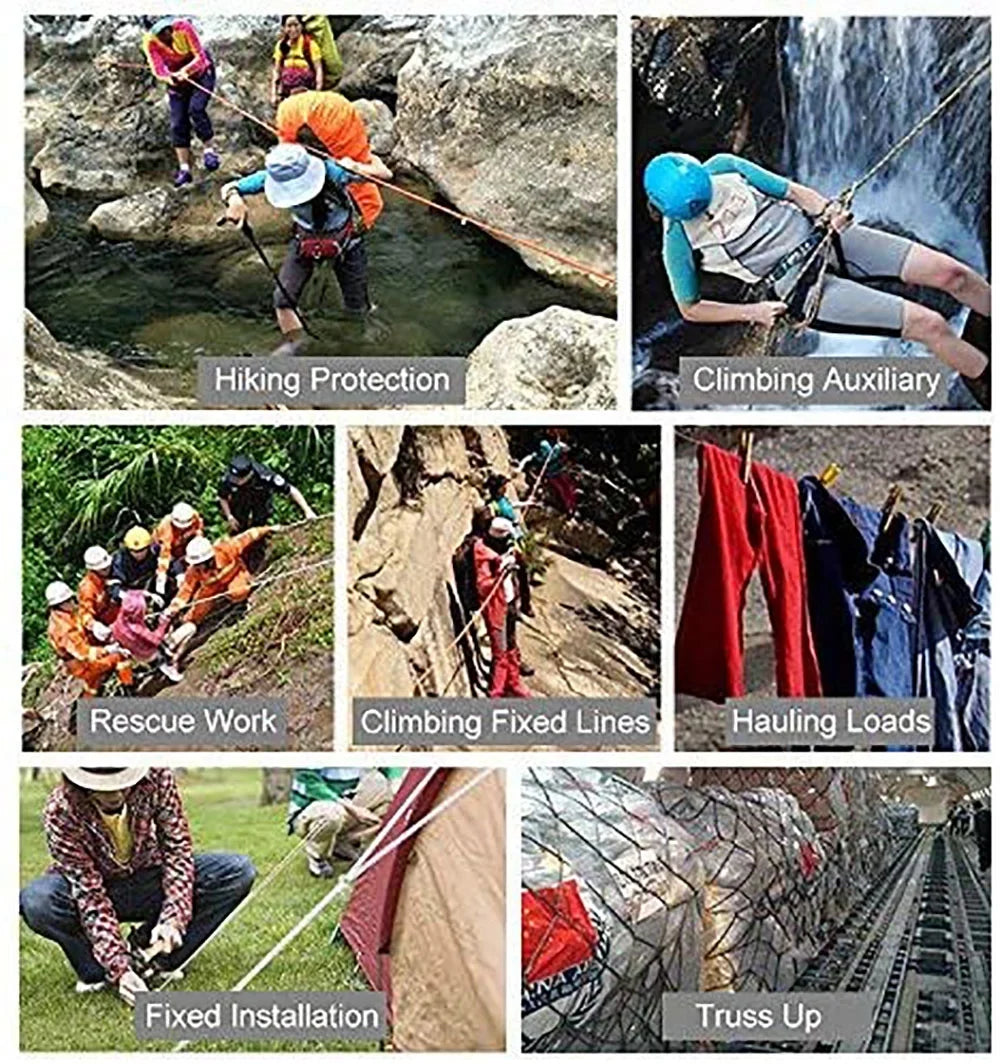Escape 50M(160ft) Rope Climbing Rope Rock Parachute Outdoor Static for Climbing Equipment Rope Ice X Fire XBEN Climbing Rescue