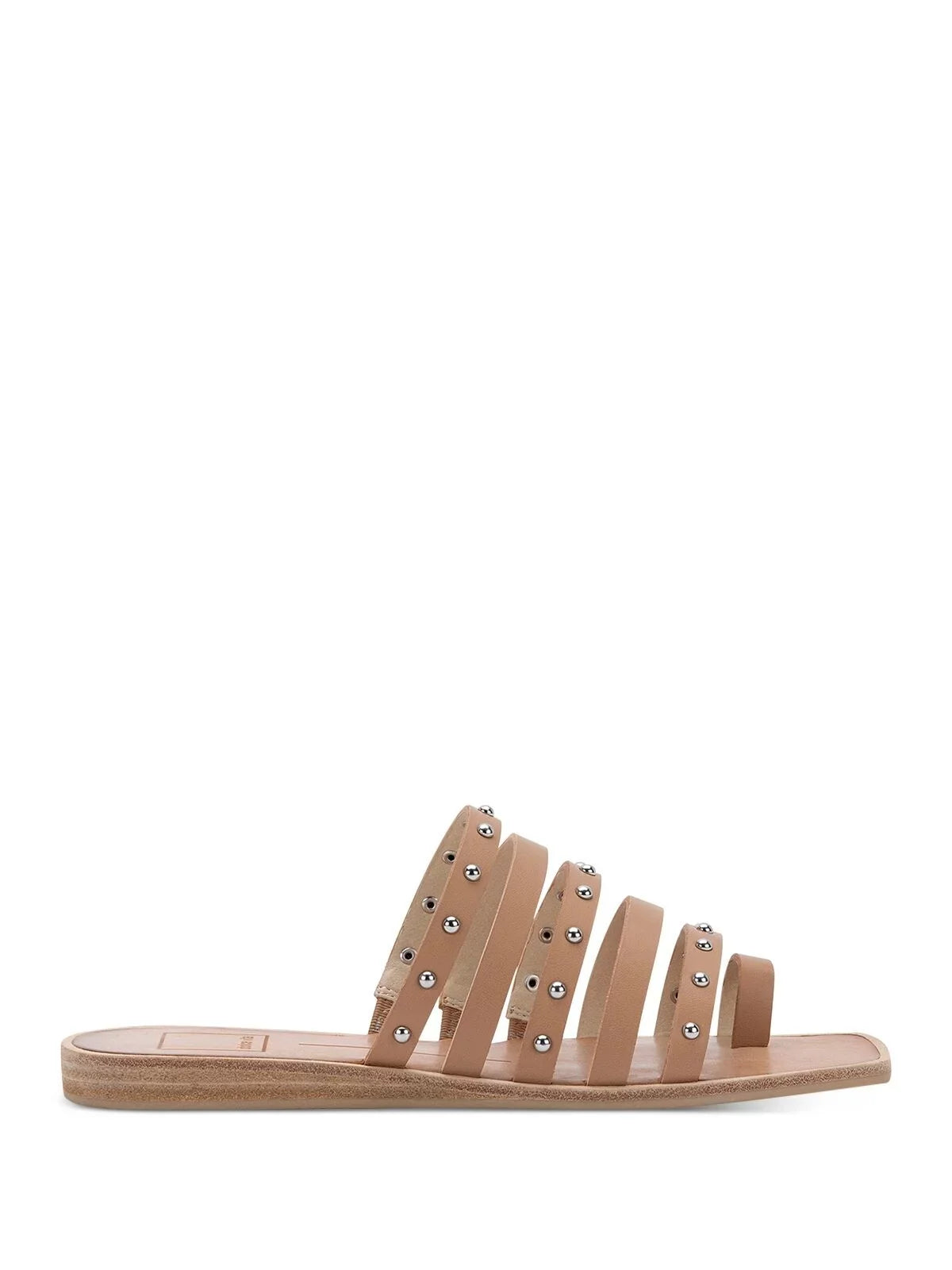 Slide On Sandals 7 Beige Shoes Kaylee Womens Square Toe-Loop VITA M Block DOLCE Toe Slip Heel