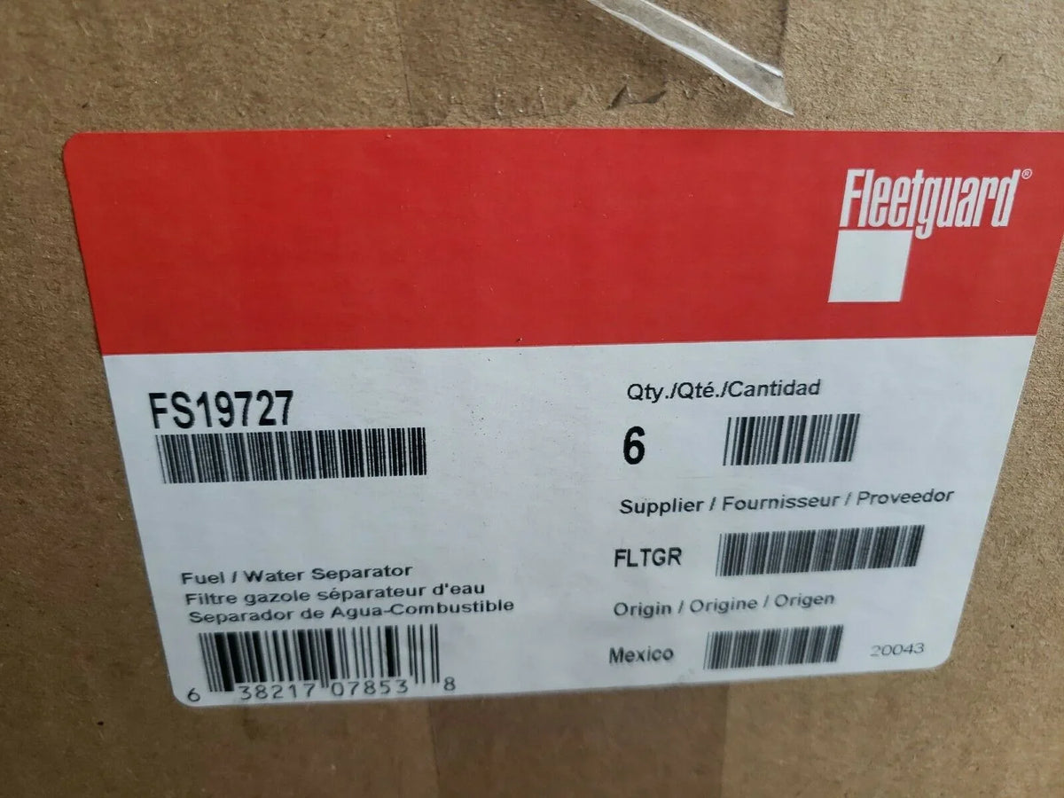 6) Free Separator Shipping of (Pack Genuine Fuel/Water FS19727 Fleetguard