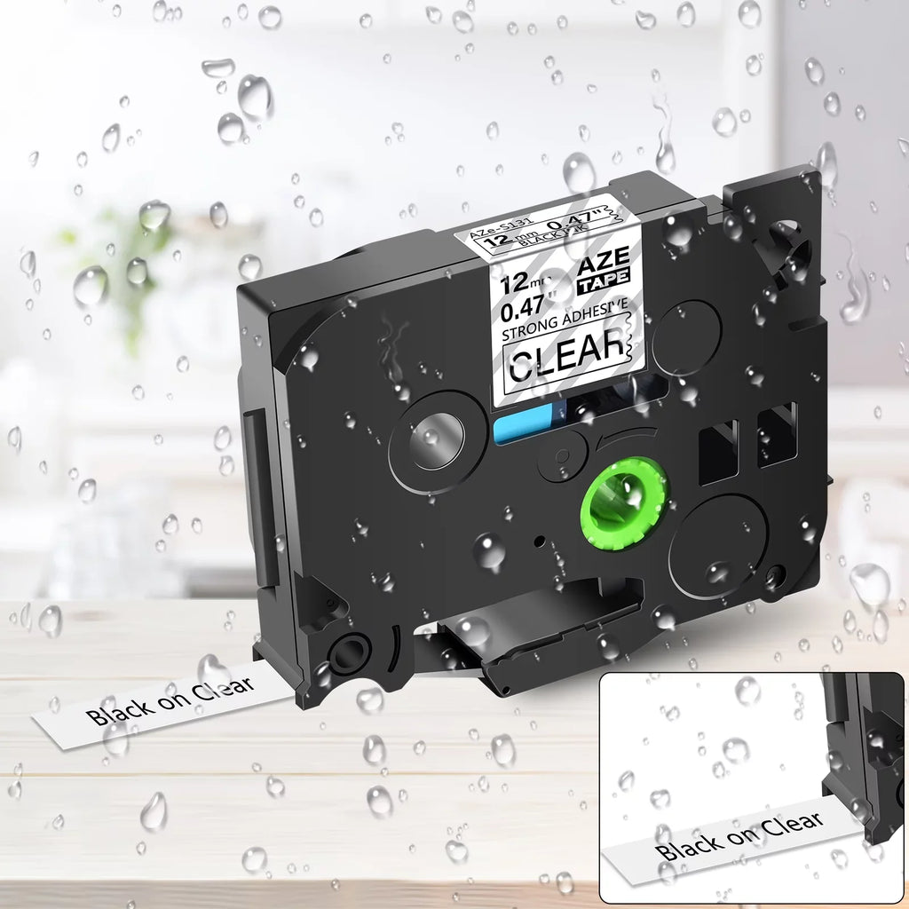 TZ on TZ-131 for Compatible Brother TZe-S131 TZe-131 TZe Clear Laminated 12mm 50PK P-touch Tape TZ-S131 GREENCYCLE Extra Label Strength