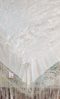 Silk Shawl Manila Spanish Manton Champagne Canton De Wrap Stole
