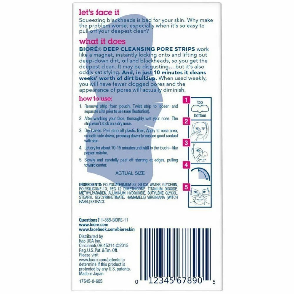 Biore 3 Strips Cleansing 8'S Pack Pore Deep Nose