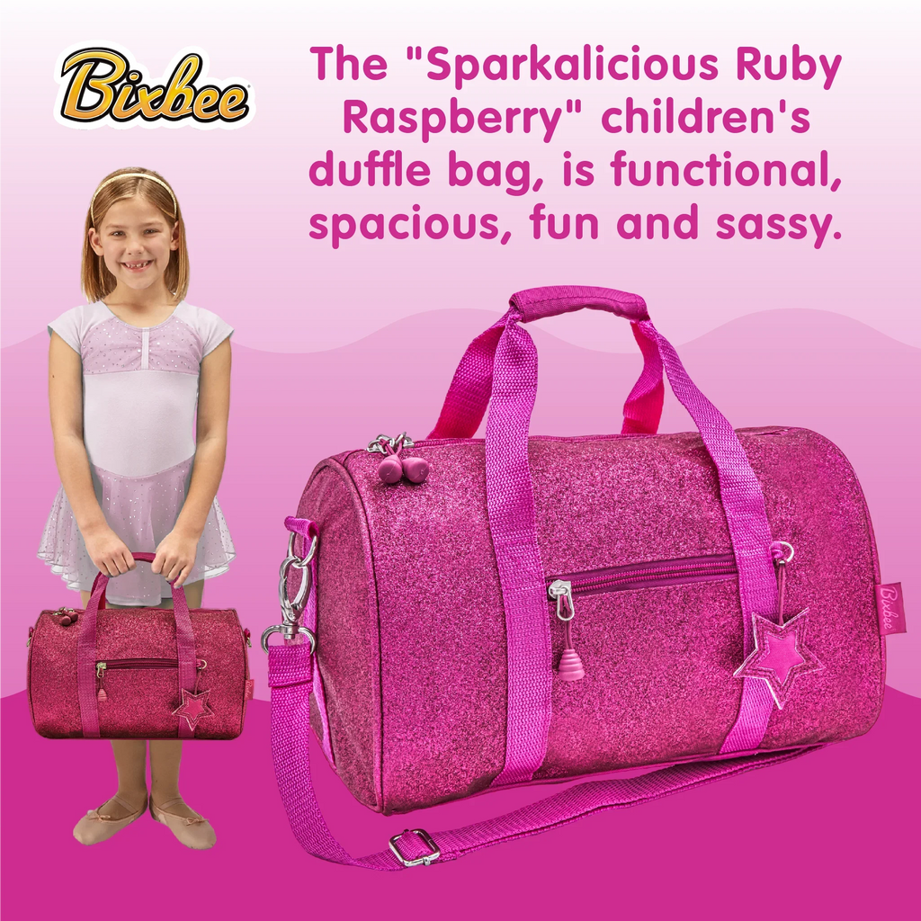 Sparkalicious Bixbee School and Sports, Bag Small, Large, and Kids Dance, Medium Pink Duffel for