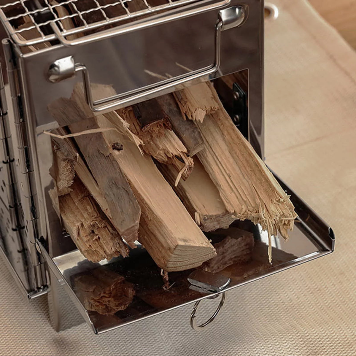for Hiking BBQ Portable Versatile Set, Burning Wood Backpacking and Grill Stove