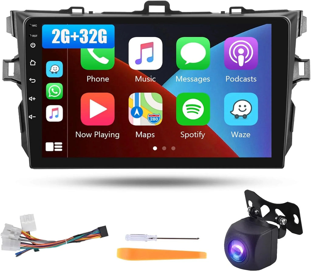 Auto, 2010 2011 Carplay with Camera,GPS Corolla Android THONZER 2009 Toyota Navigation,Bluetooth,SWC,WiFi,FM/RDS Car with Wireless Touch 2G+32G 2013 Screen Car Android Backup Radio 9” for 2012 Stereo