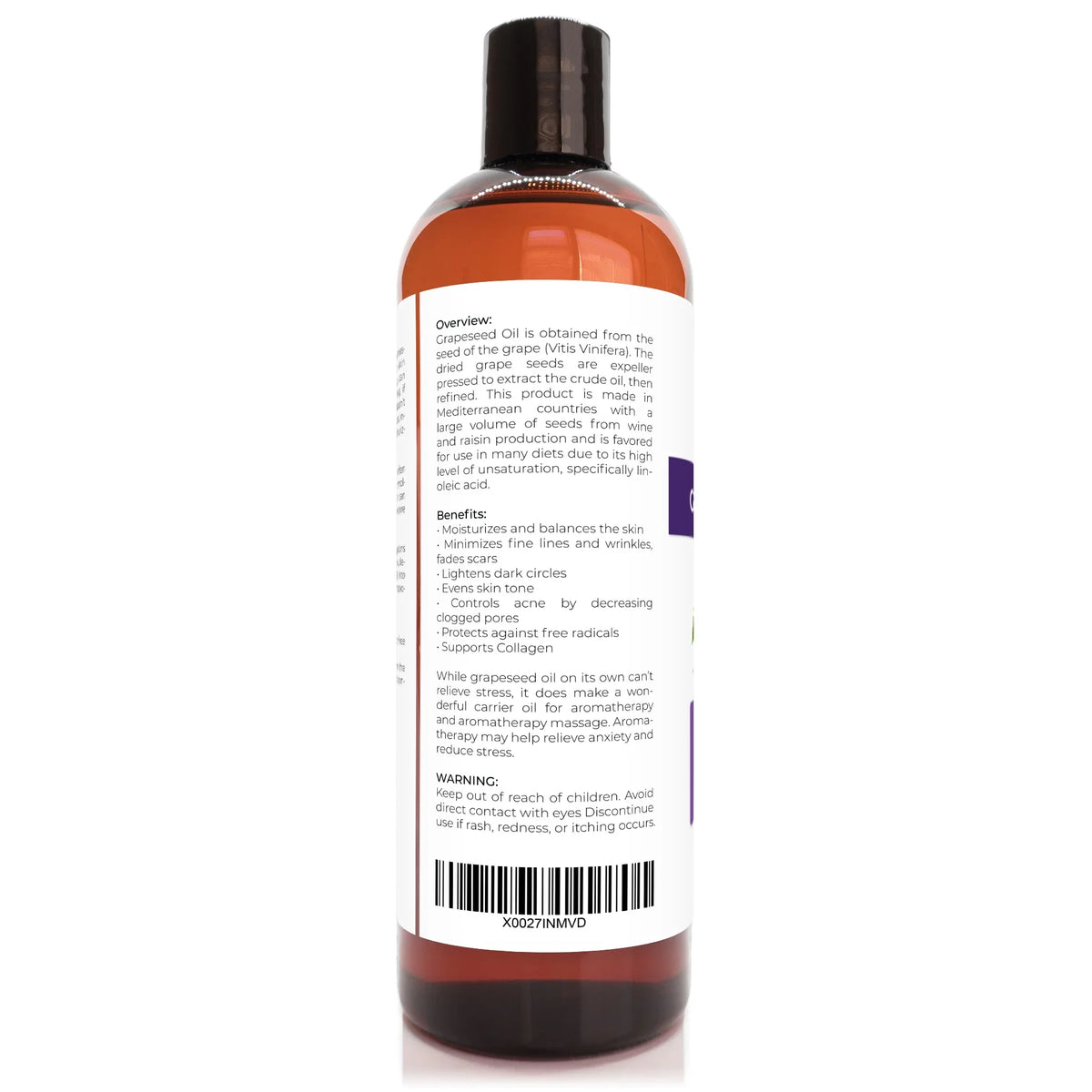Skin, Hair Pure - 24 | pressed Care | Natural and Cooking, Refined, Velona Cold | Body, 100% Grapeseed oz Oil Face, Carrier Oil
