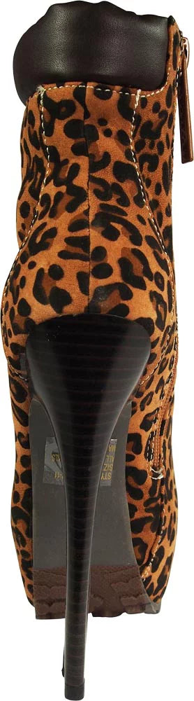 Breckelles Blazer-11 Women Leopard 39221-6.5B(M)US Boots