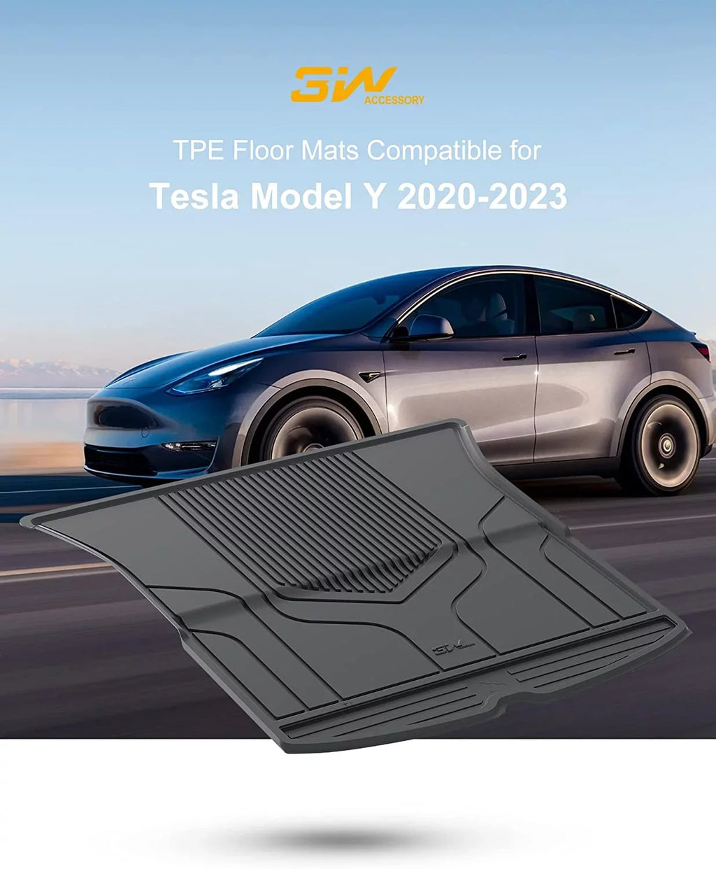 Model Trunk 3W Weather 2020-2023 for TPE Car All Fit Tesla Custom Mat Y Mat Liner Floor Cargo