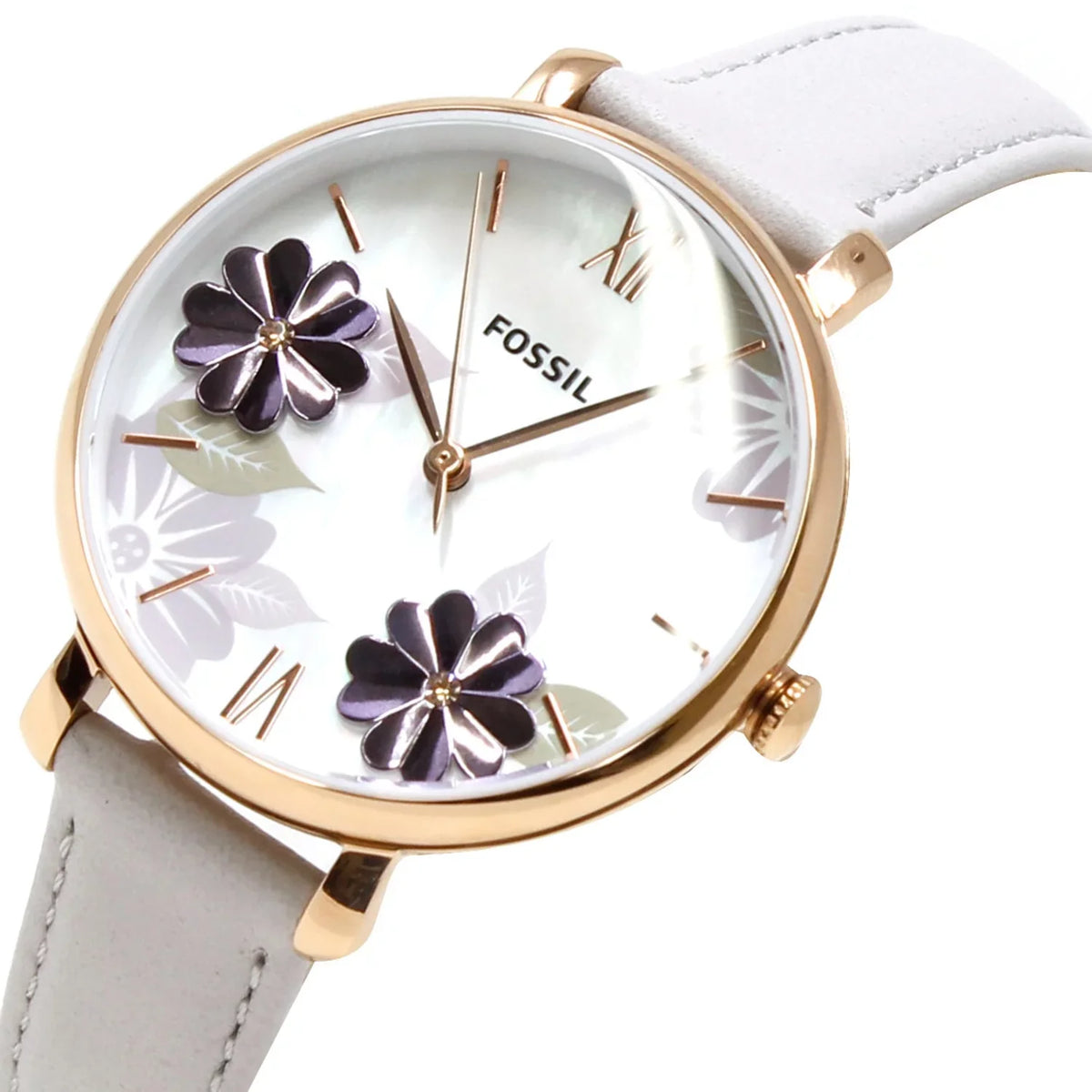 Japanese ES4672 Watch Quartz Fossil Leather Jacqueline Rose-Gold Fashion Women's