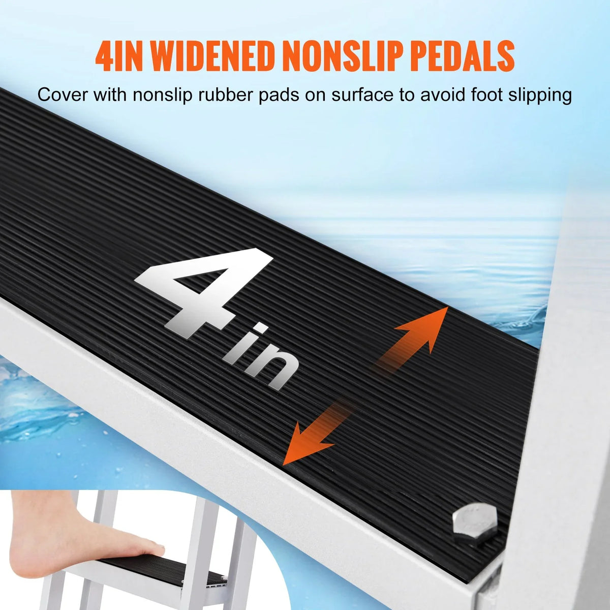 Lakes, Dock Capacity, Ladder Nonslip VEVOR Marine Boats, & Access Steps, 350 lbs Simple Removable Aluminum with Wide for 3-Step - Alloy 4'' Installation Pools