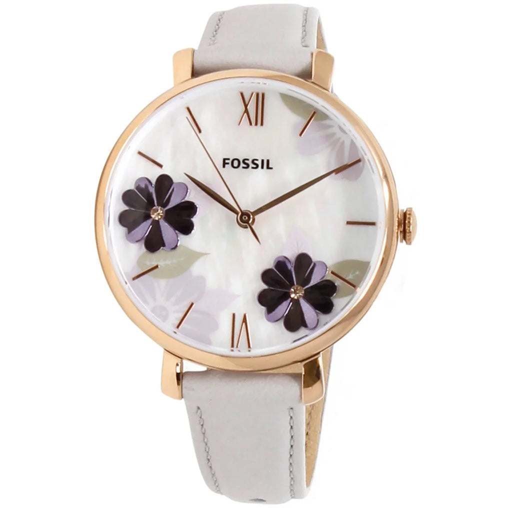Japanese ES4672 Watch Quartz Fossil Leather Jacqueline Rose-Gold Fashion Women's