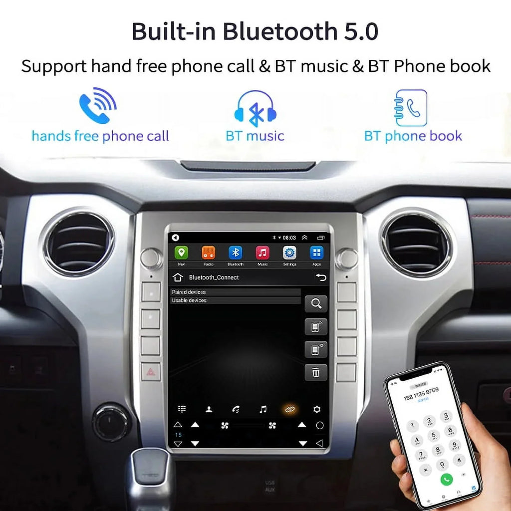 For Auto Android Tundra 2014-2020 , , Player Carplay Car Multimedia Head Toyota 4GB+64GB Radio Stereo Inch Car Built-in Unit Android 12.1