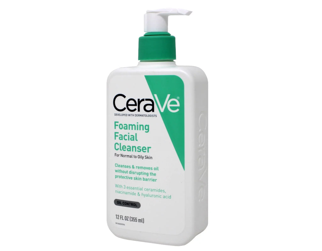with Fragrance-Free Hyaluronic CeraVe Acid Foaming Wash Cleanser. Face Face