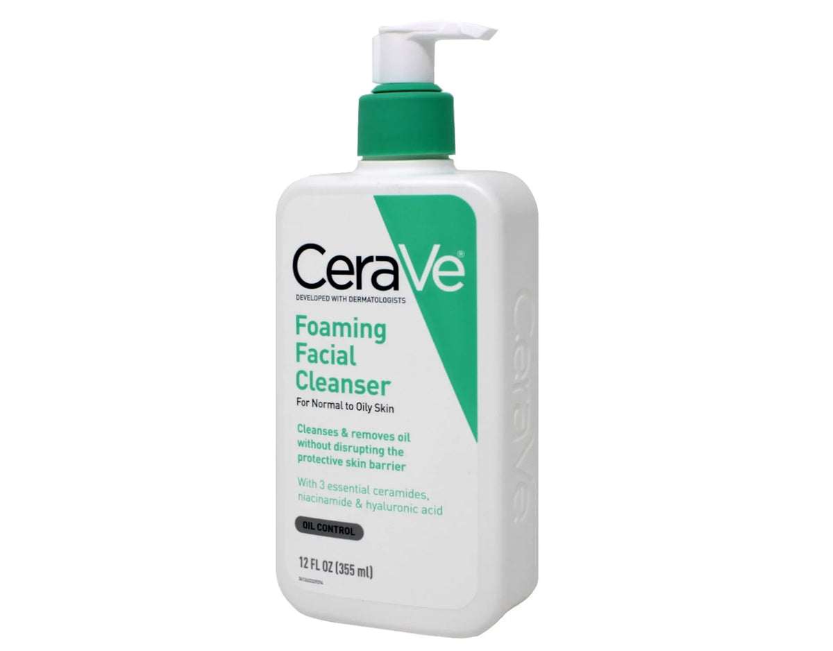 with Fragrance-Free Hyaluronic CeraVe Acid Foaming Wash Cleanser. Face Face