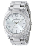 Oversized All Watch Silver Crystal 7075S Link Bracelet Metal Peugeot Women's with Bezel Swarovski Boyfriend