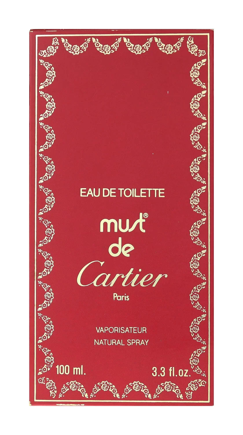 In Toilette Cartier Cartier Spray Eau (Vintage) Must 3.3Oz/100ml De De Box