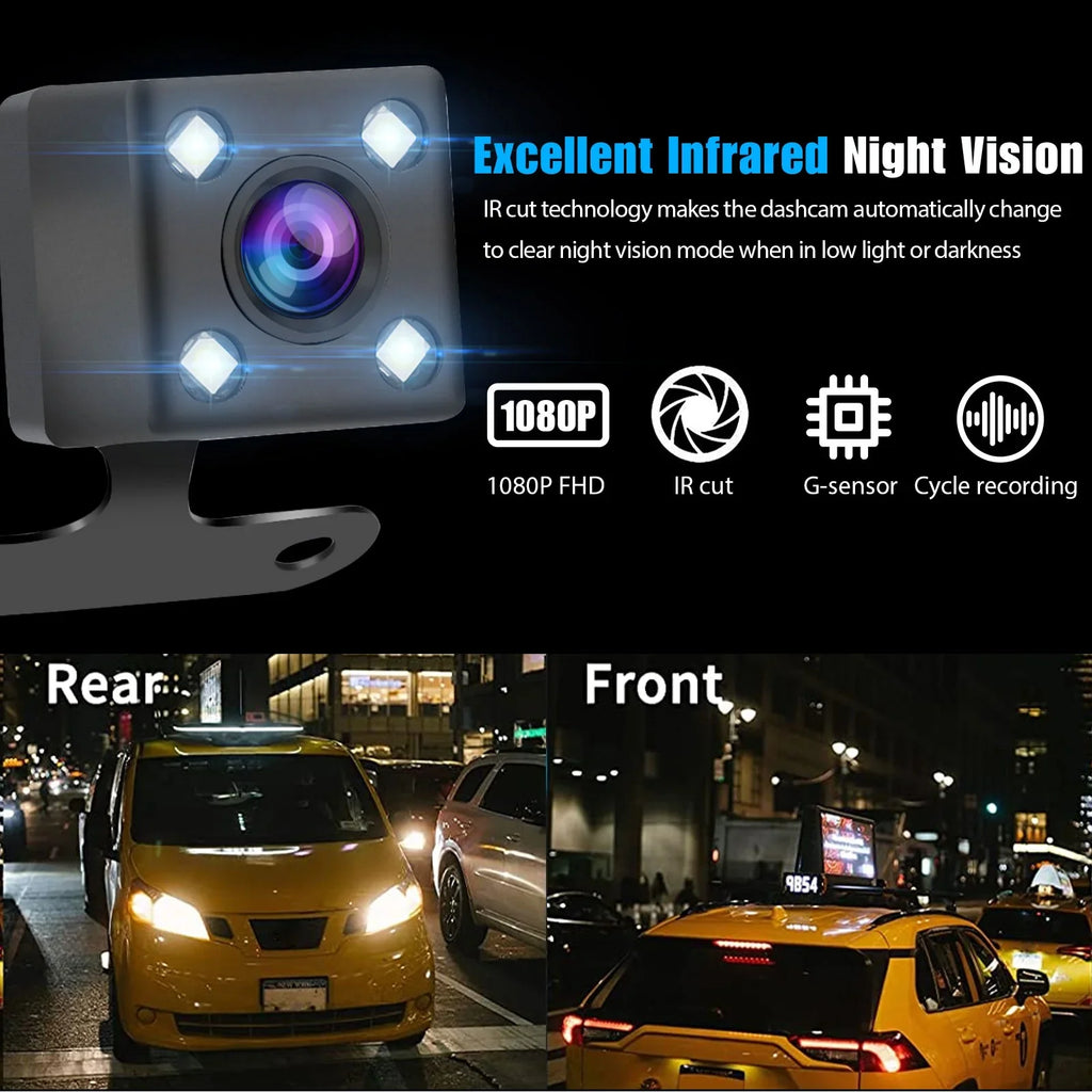 Dual EEEkit Screen View Dash Lens Dash Detection, Cars, Motion Rear Wide-Angle Camera, Front Mirror Camera G-Sensor, Camera 170° 1080P 7inch Cam with Touch Night for Vision, Mirror and Car