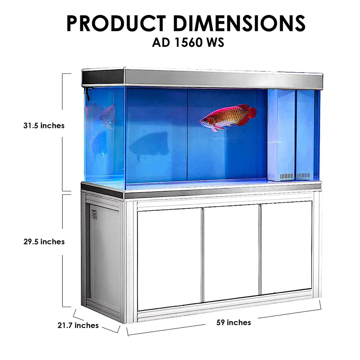 All-in-one and Dream Aquarium Silver Aqua Gallon Tempered Glass 200 White