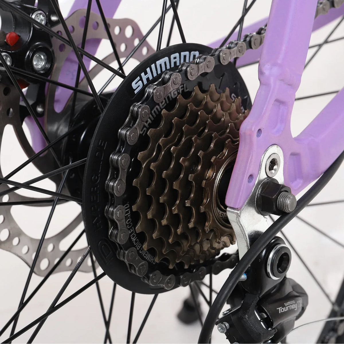 and Brakes, Men's Women's Bike, Disc Mountain, Bike, 26-inch Magnesium Dual Mountain City Frame，Purple HALJEN Alloy 21-speed