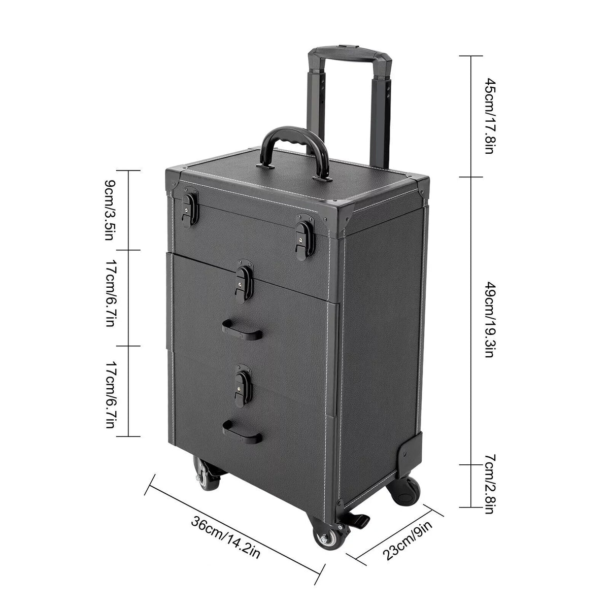 Polish Nail Makeup Trolley Miumaeov Rolling Cosmetic Train Organizer Storage Luggage Case Box Professional