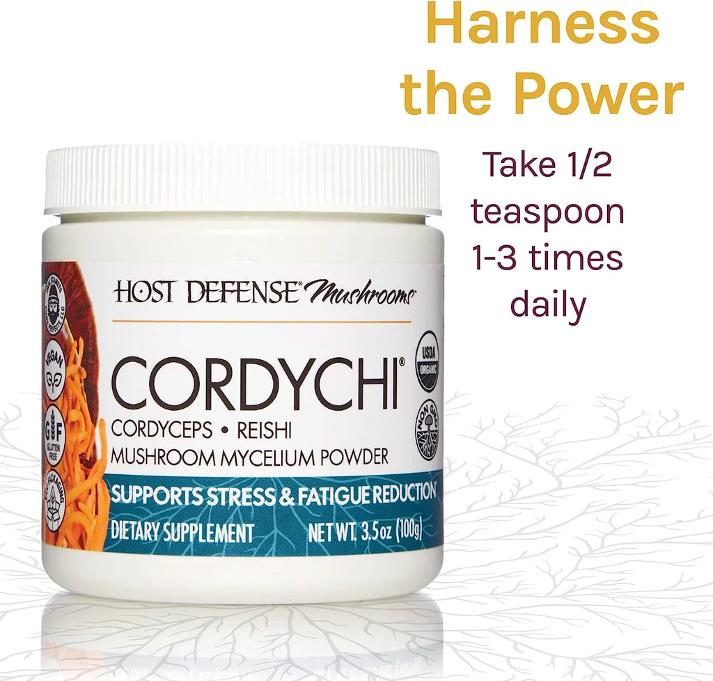 and Defense, 100 Host for Stress Fatigue Mushroom Supplement, Reduction, G CordyChi Powder,