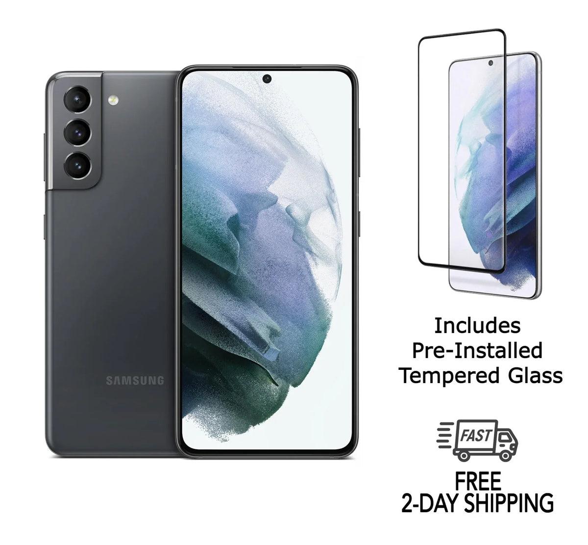 128GB with Phantom Samsung S21 Gray G991U Galaxy Screen Unlocked) 5G (Fully Refurbished Protector