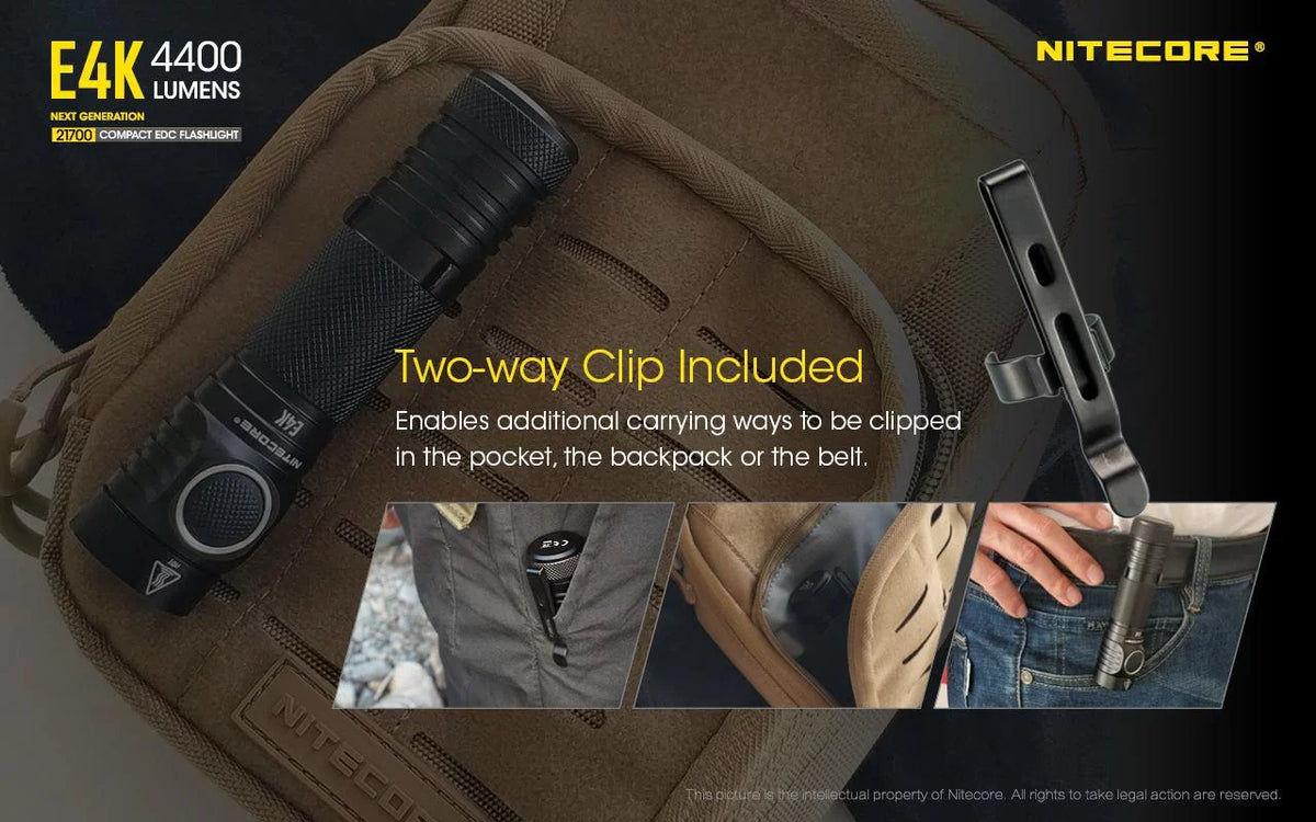 '- Charger and E4K 4400Lm Next Flashlight Eco-Sensa Cord generation +UI1 Batteries Combo: NL2150HPR USB and w/NL2140 USB NITECORE