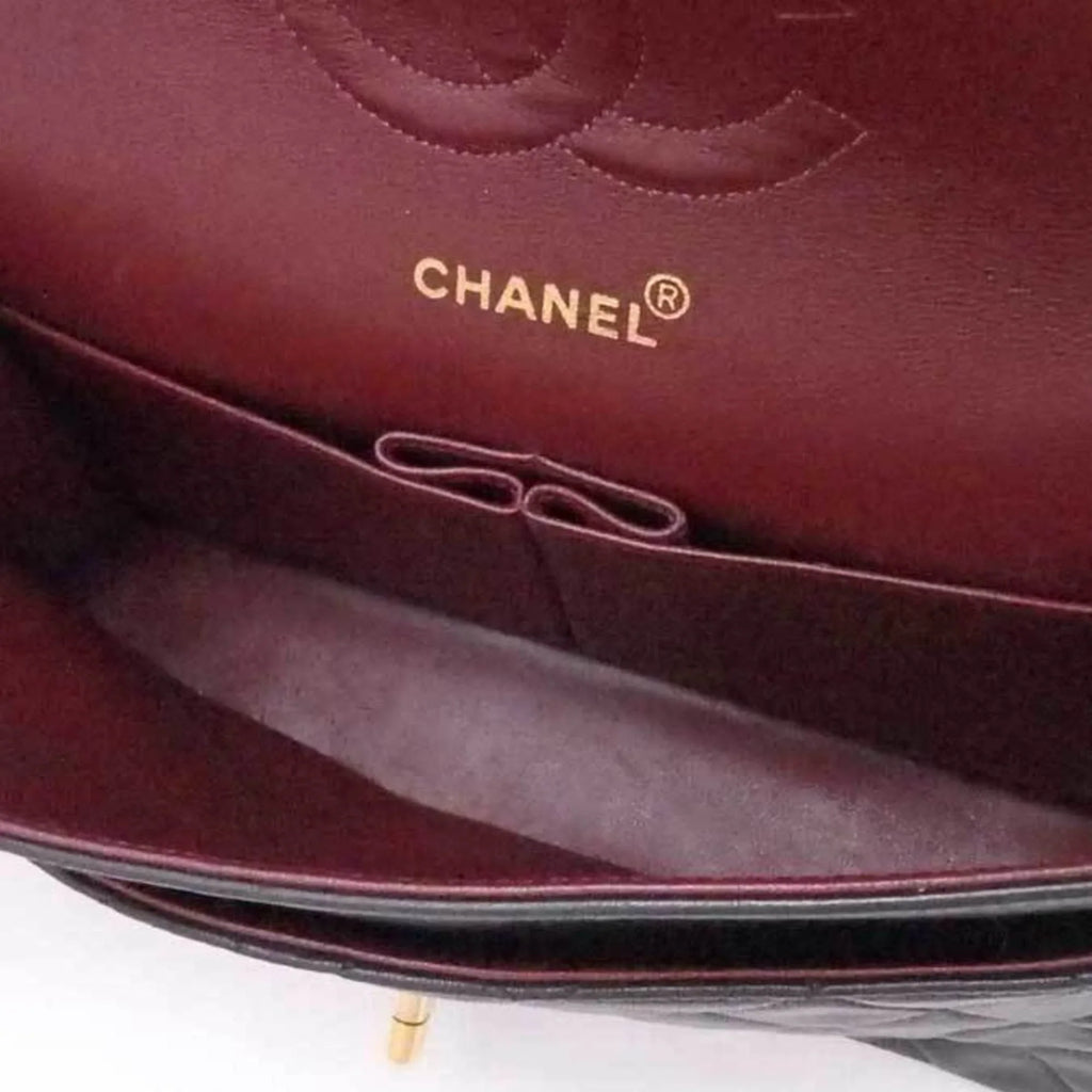 ladies gold (Good) CHANEL flap black leather double Pre-Owned shoulder Chanel bag matelasse