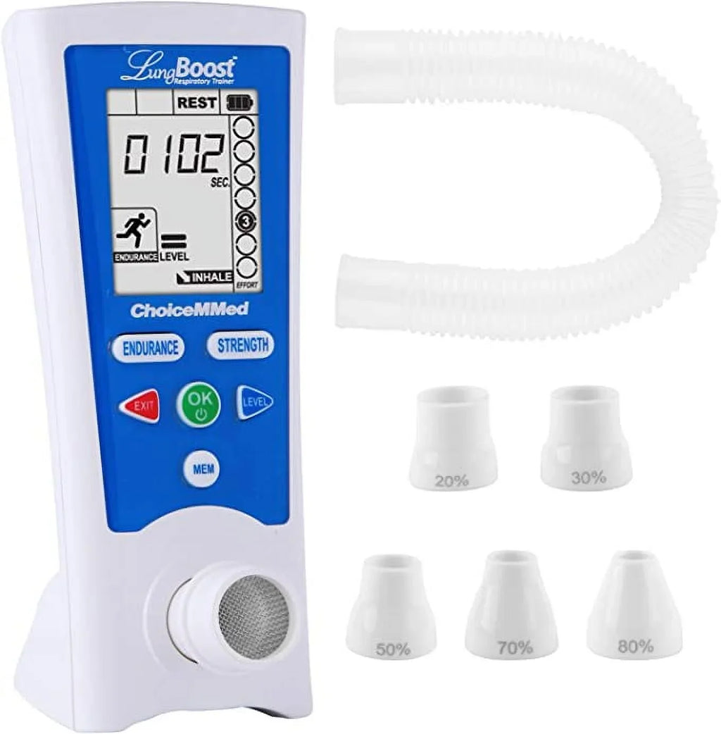CHOICEMMED Lung - Boost Breathing Lung Mask, Capacity Trainer Diving - Improving Smart for Exerciser Electronic Strengthener Lung Instrument and Lung Bag for Altitude Breathe Replacement -